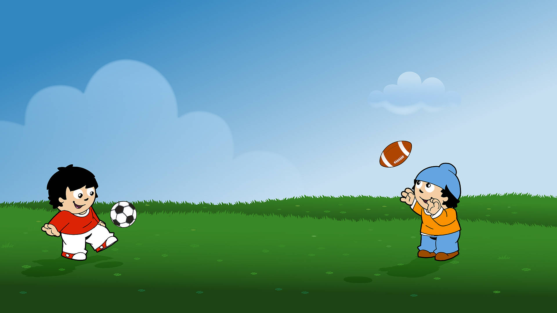 Mainzelmännchen | Mainzelmännchen-Hintergrundbild Sport (© ZDF Werbefernsehen GmbH)