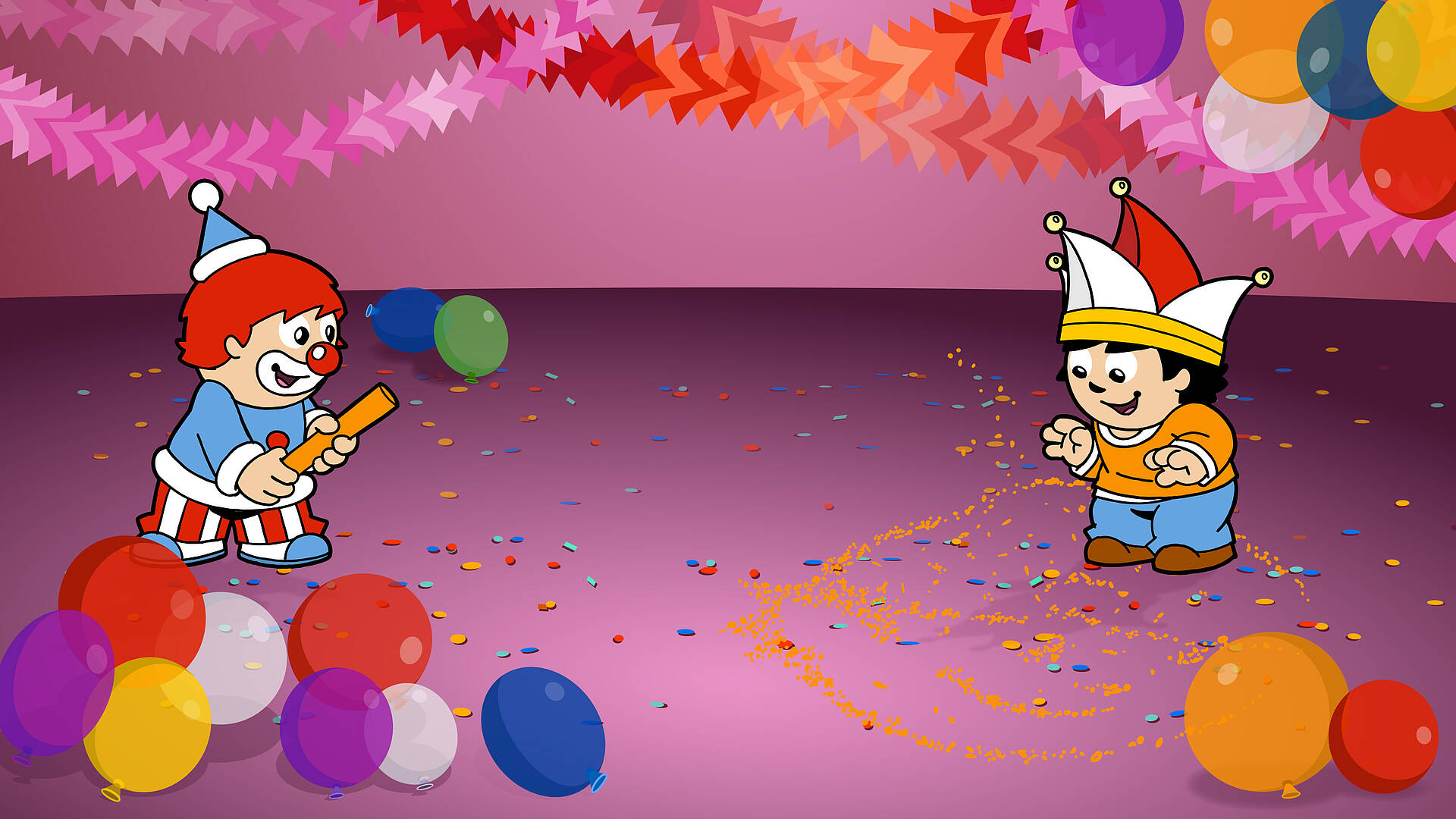 Mainzelmännchen | Mainzelmännchen-Hintergrundbild Fastnacht (© ZDF Werbefernsehen GmbH)